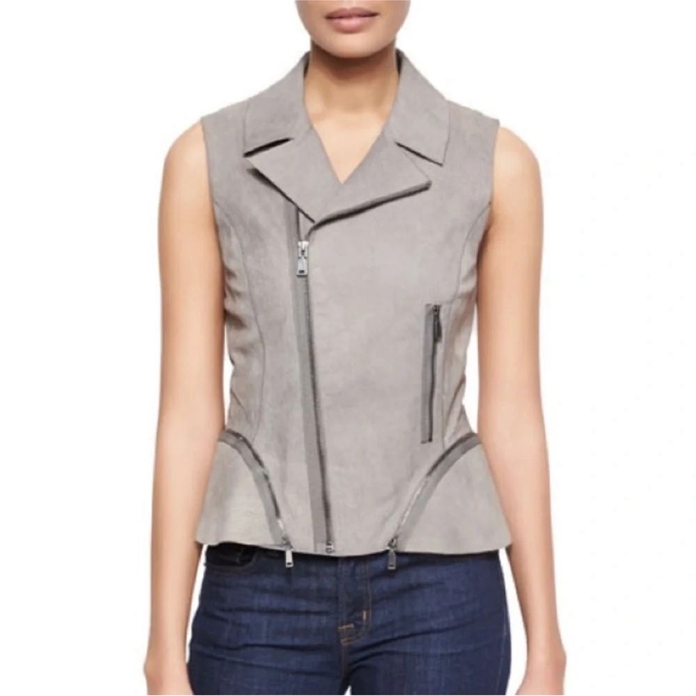 Bagatelle Genuine Leather Zipper Vest